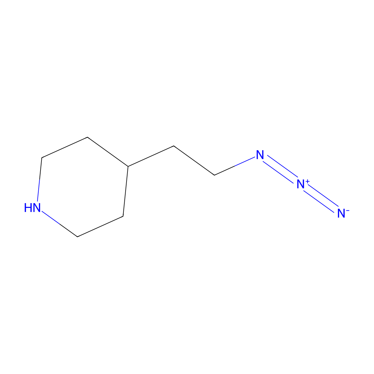 4-(2-Azidoethyl)piperidine molecular structure, CAS 70042-98-7