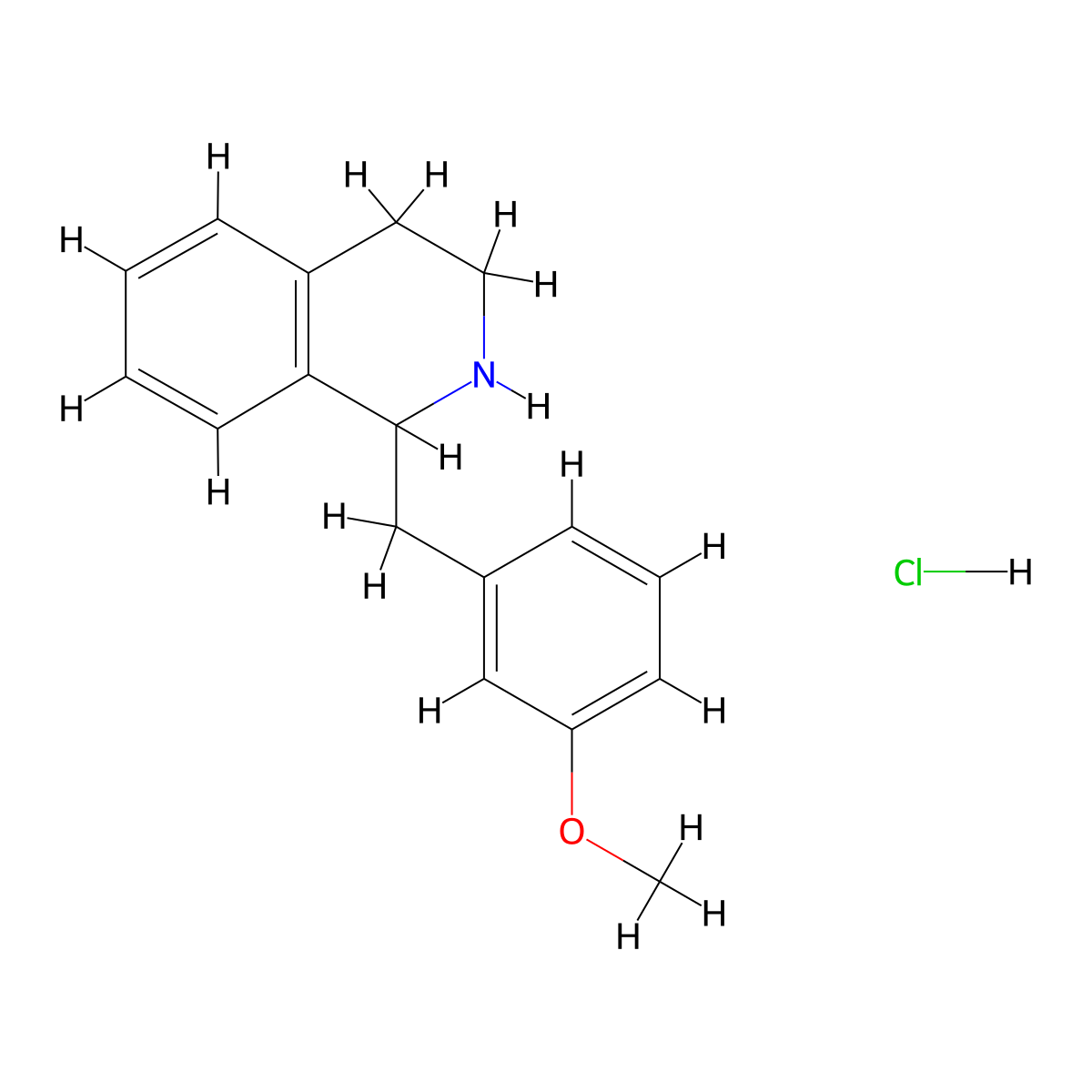 1-[(3-Methoxyphenyl)methyl]-1,2,3,4-tetrahydroisoquinoline hydrochloride molecular structure, CAS 70045-33-9