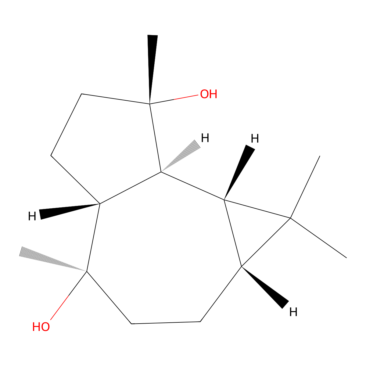(1aR,4R,4aR,7S,7aS,7bR)-Decahydro-1,1,4,7-tetramethyl-1H-cycloprop(e)azulene-4,7-diol molecular structure, CAS 70051-38-6
