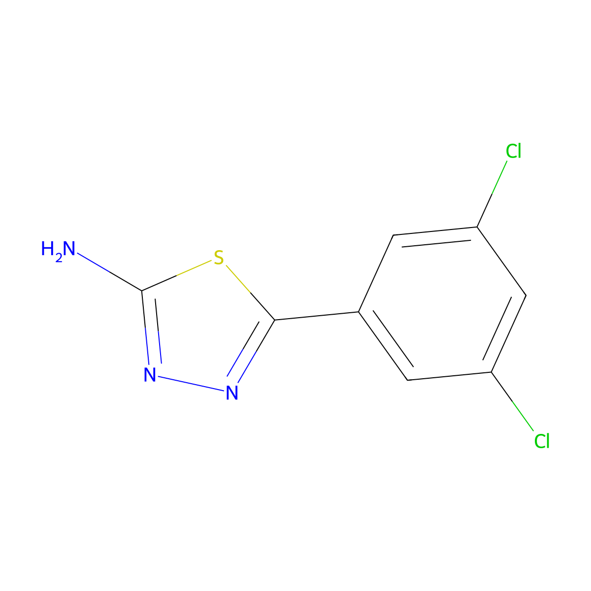 5-(3,5-Dichlorophenyl)-1,3,4-thiadiazol-2-amine molecular structure, CAS 70057-64-6