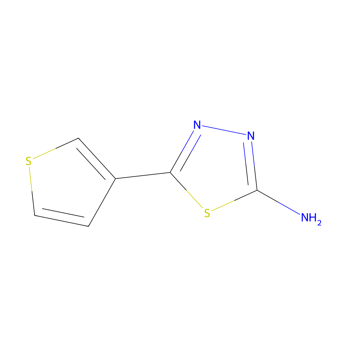5-(Thiophen-3-yl)-1,3,4-thiadiazol-2-amine molecular structure, CAS 70057-71-5