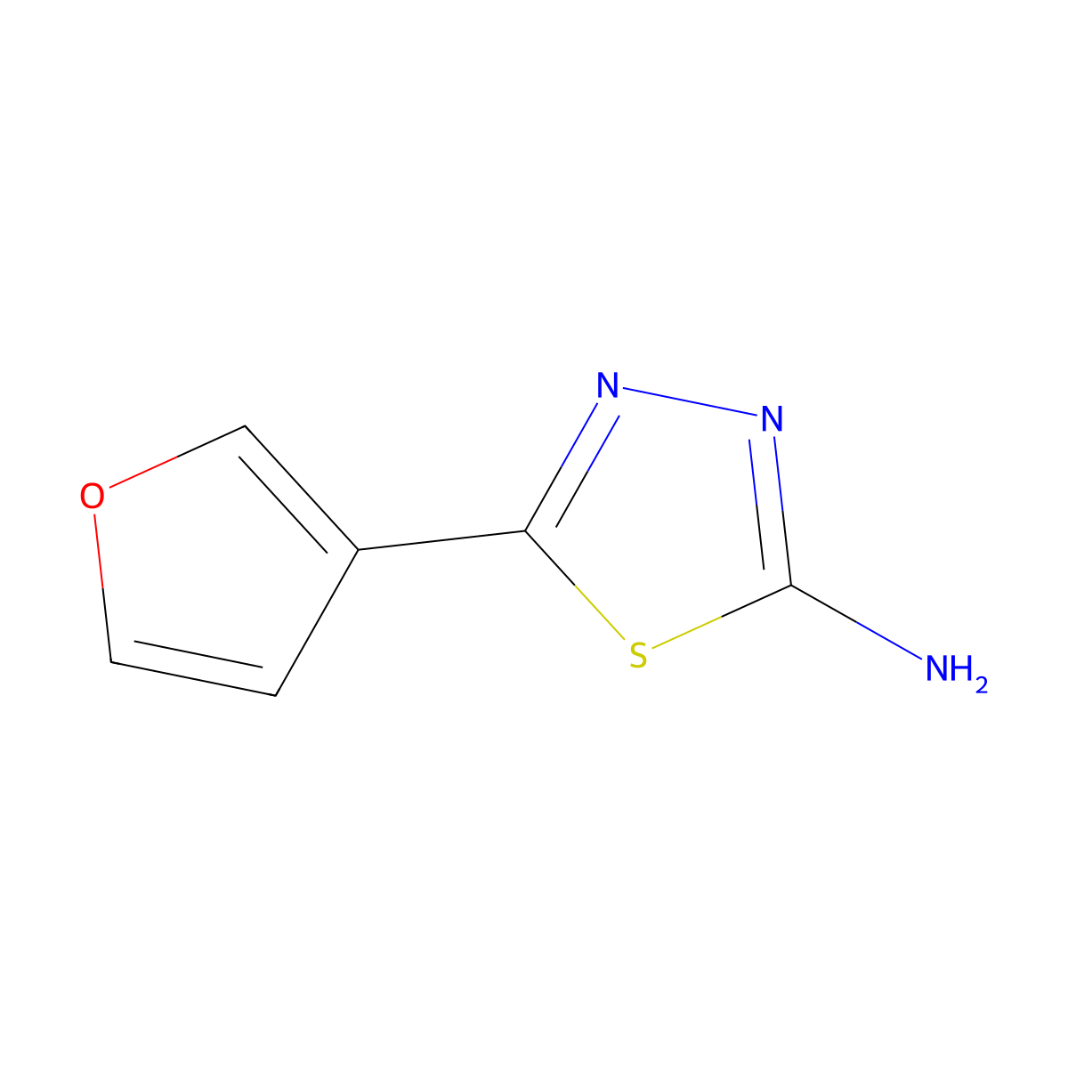 5-(Furan-3-yl)-1,3,4-thiadiazol-2-amine molecular structure, CAS 70057-72-6