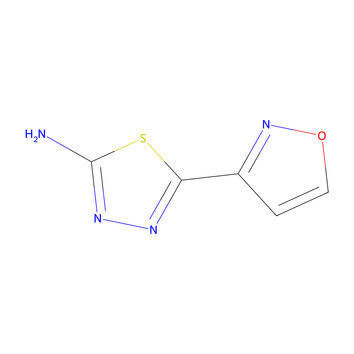 5-(1,2-Oxazol-3-yl)-1,3,4-thiadiazol-2-amine molecular structure, CAS 70057-77-1