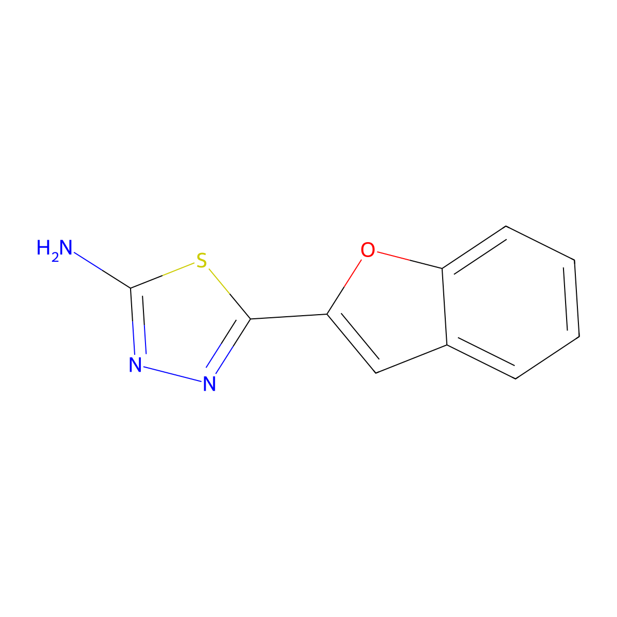 5-(1-Benzofuran-2-yl)-1,3,4-thiadiazol-2-amine molecular structure, CAS 70057-85-1