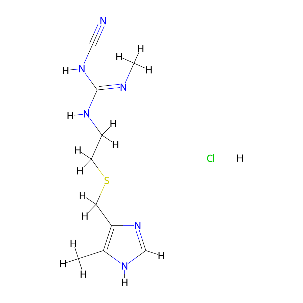 Cimetidine Hydrochloride molecular structure, CAS 70059-30-2