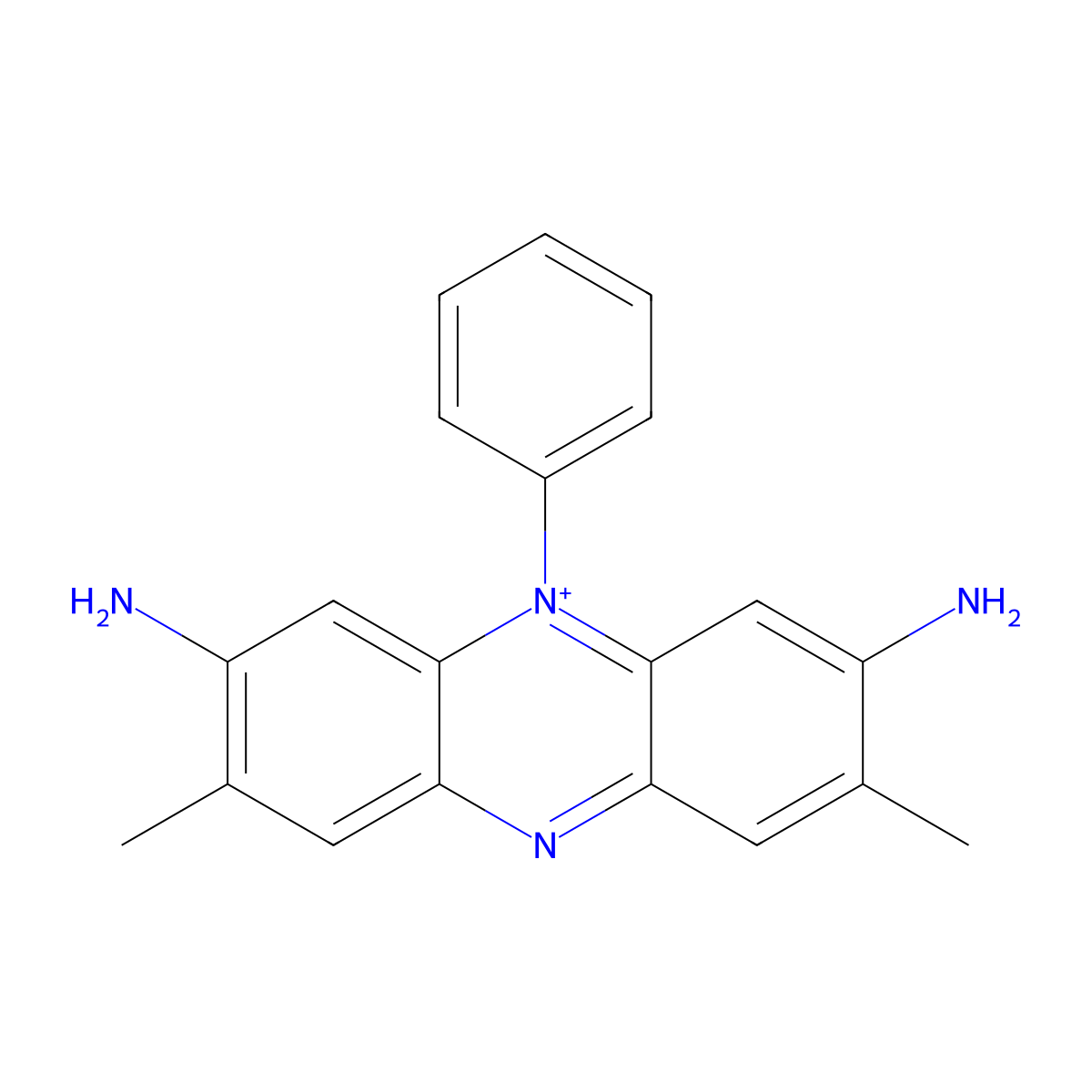 3,7-Dimethyl-10-phenylphenazin-10-ium-2,8-diamine molecular structure, CAS 7006-08-8