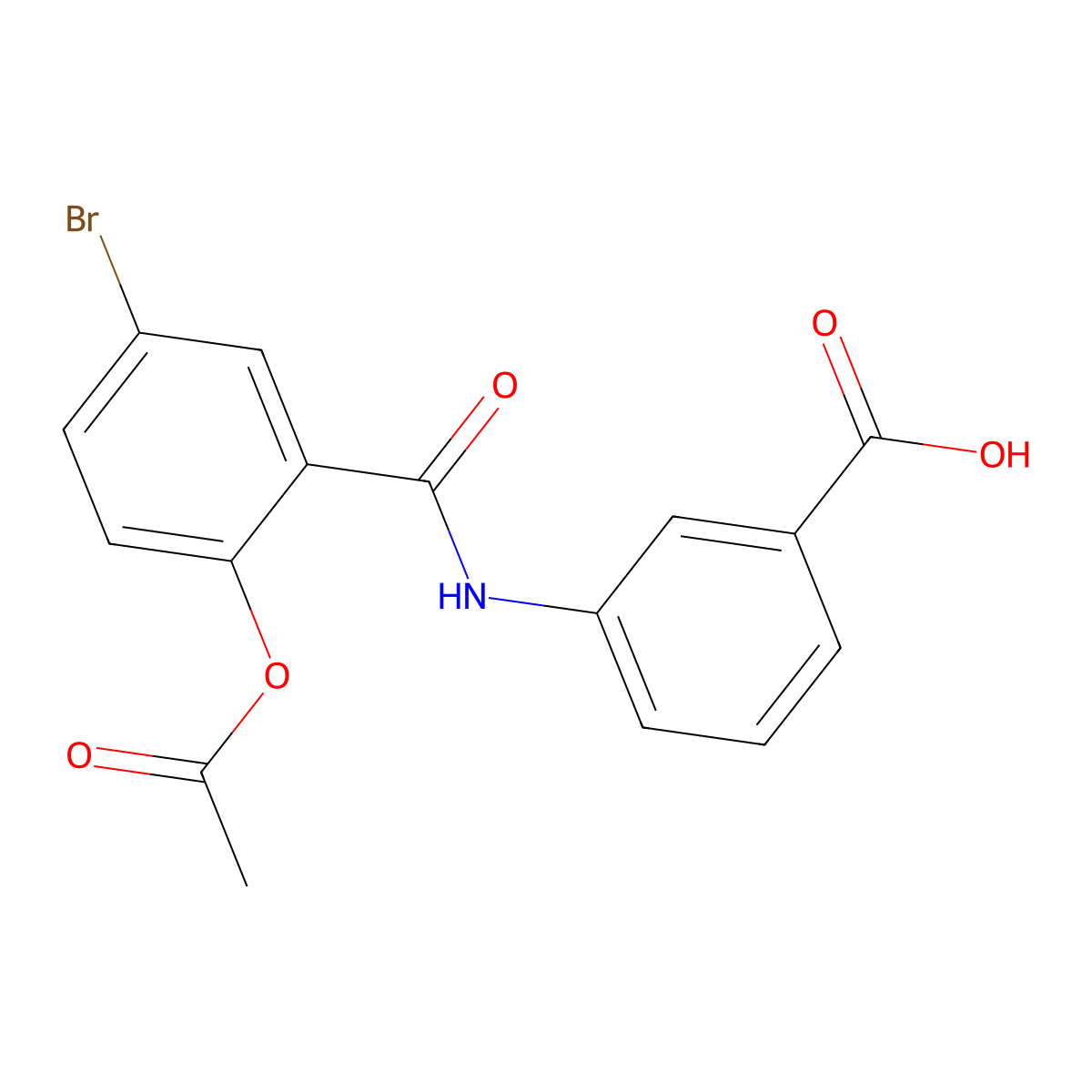 3-[(2-Acetyloxy-5-bromobenzoyl)amino]benzoic acid molecular structure, CAS 7006-93-1