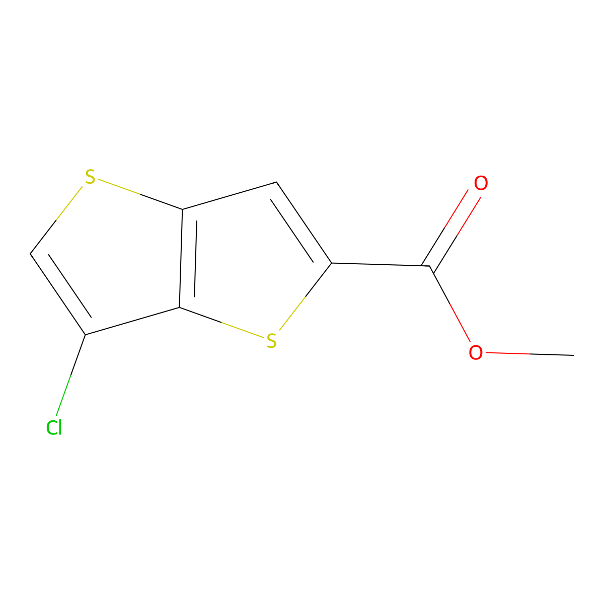 Methyl 6-chlorothieno[3,2-b]thiophene-2-carboxylate molecular structure, CAS 70060-23-0