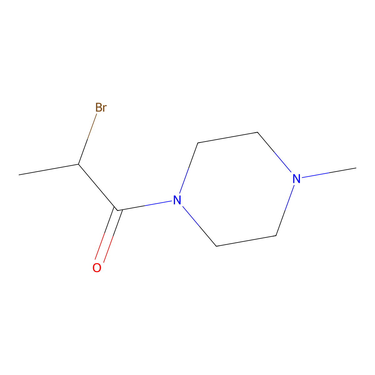 2-Bromo-1-(4-methylpiperazin-1-yl)propan-1-one molecular structure, CAS 70060-39-8