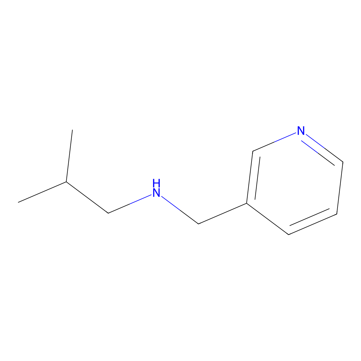 2-methyl-N-(pyridin-3-ylmethyl)propan-1-amine molecular structure, CAS 70065-76-8