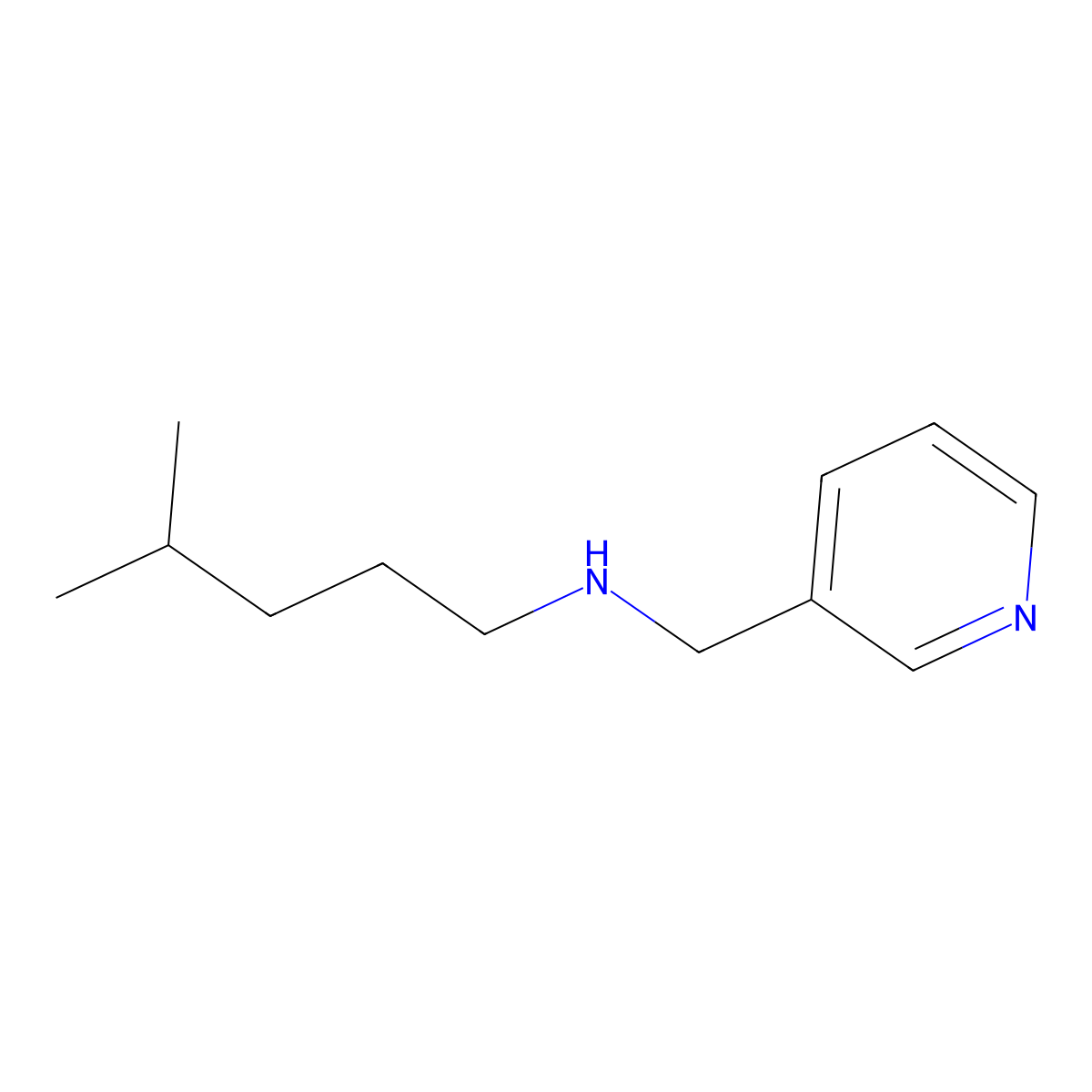 N-(4-Methylpentyl)-3-pyridinemethanamine molecular structure, CAS 70065-78-0