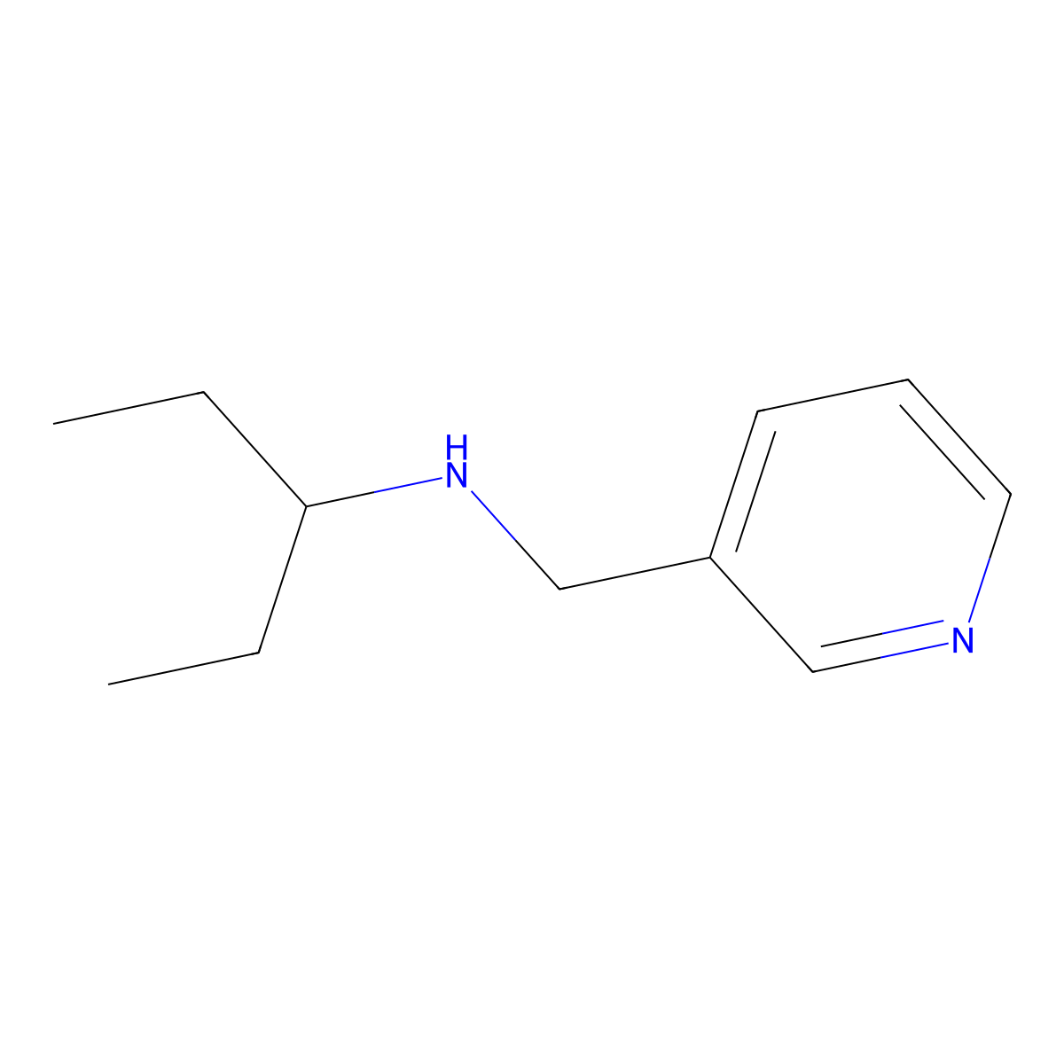 (Pentan-3-yl)[(pyridin-3-yl)methyl]amine molecular structure, CAS 70065-79-1