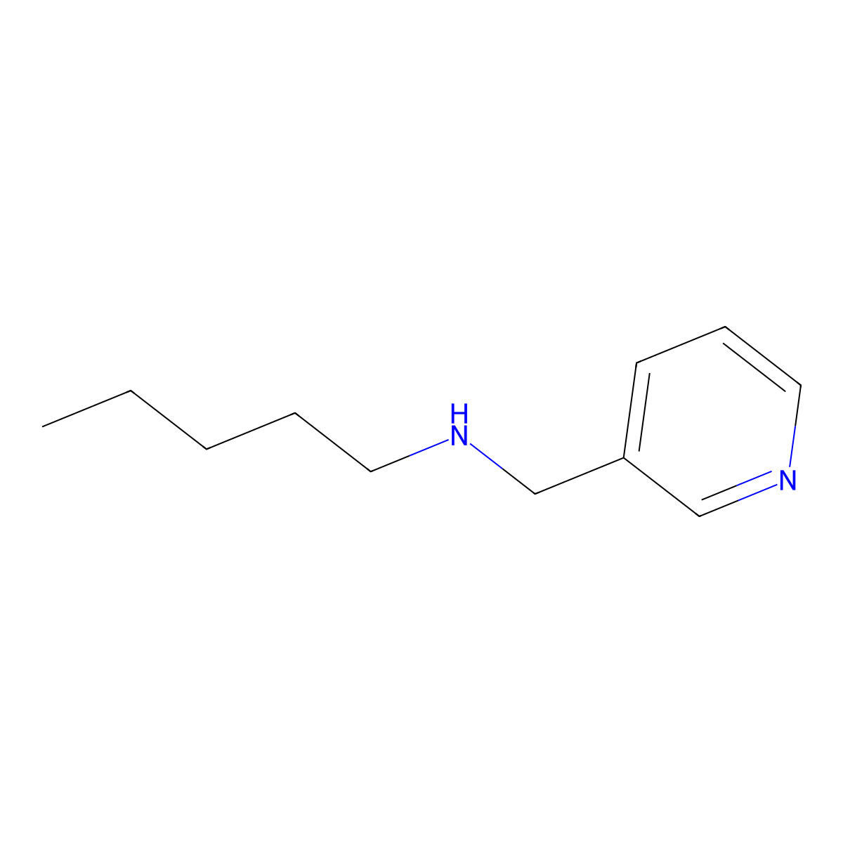 N-(pyridin-3-ylmethyl)pentan-1-amine molecular structure, CAS 70065-80-4