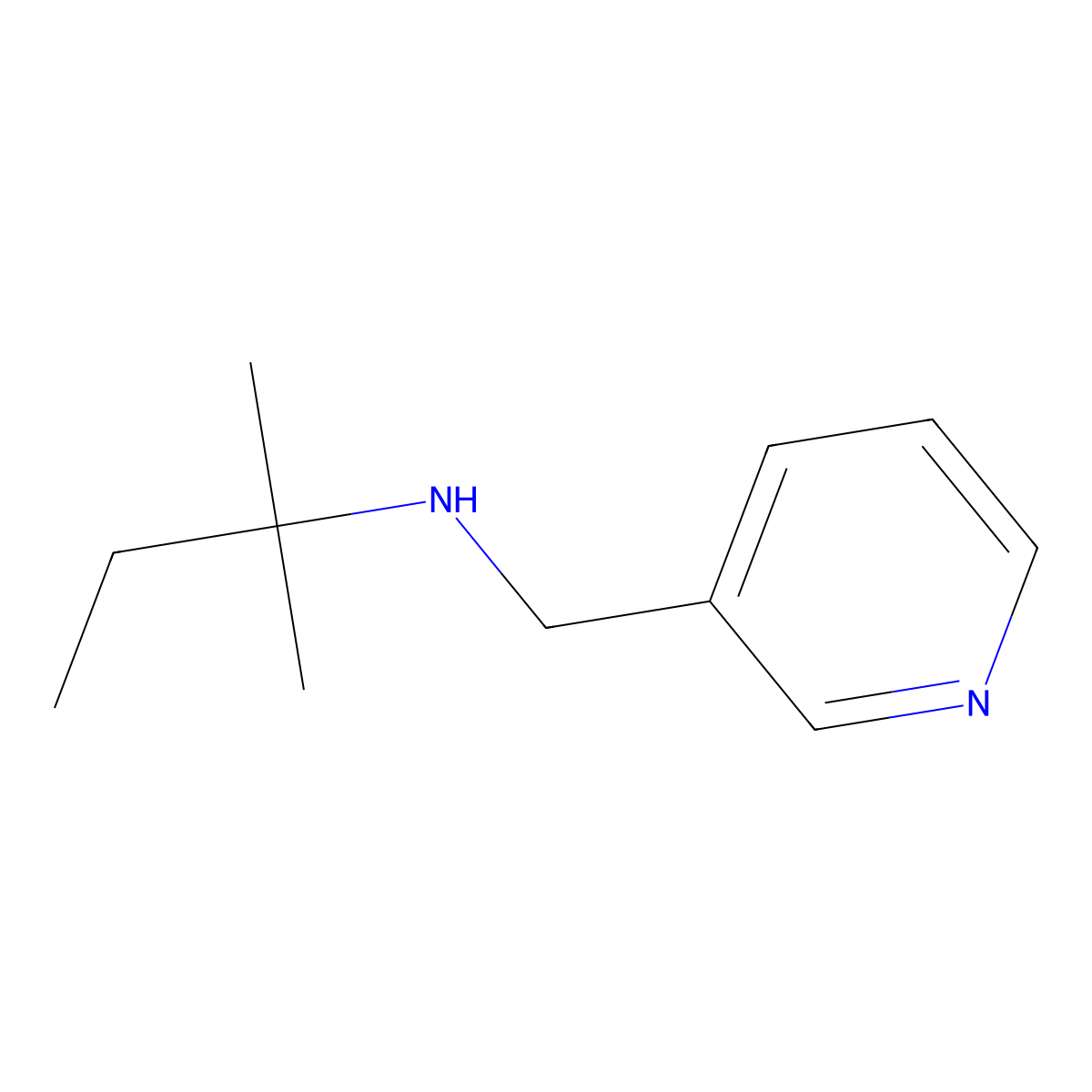 2-methyl-N-(pyridin-3-ylmethyl)butan-2-amine molecular structure, CAS 70065-94-0