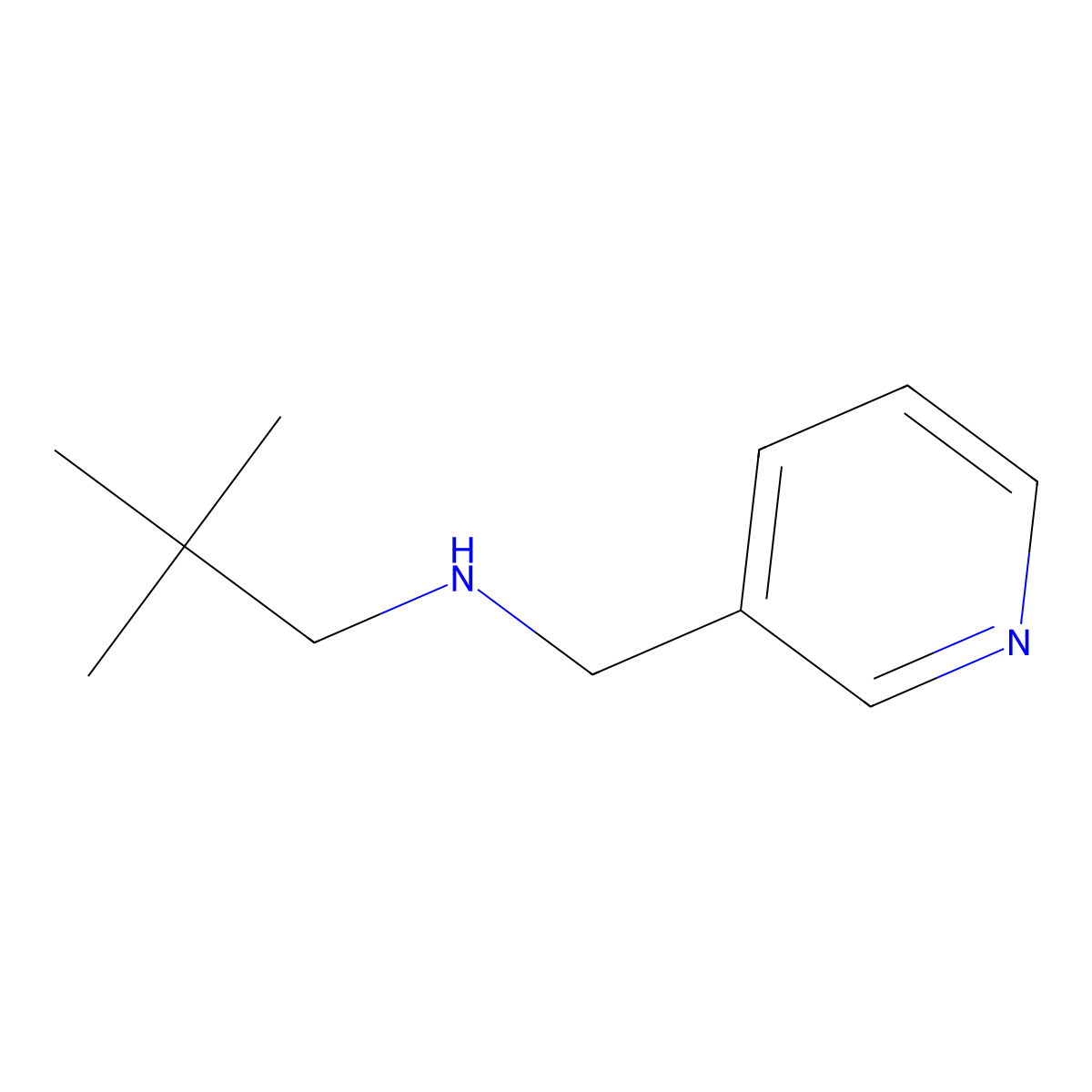 (2,2-Dimethylpropyl)[(pyridin-3-yl)methyl]amine molecular structure, CAS 70065-95-1