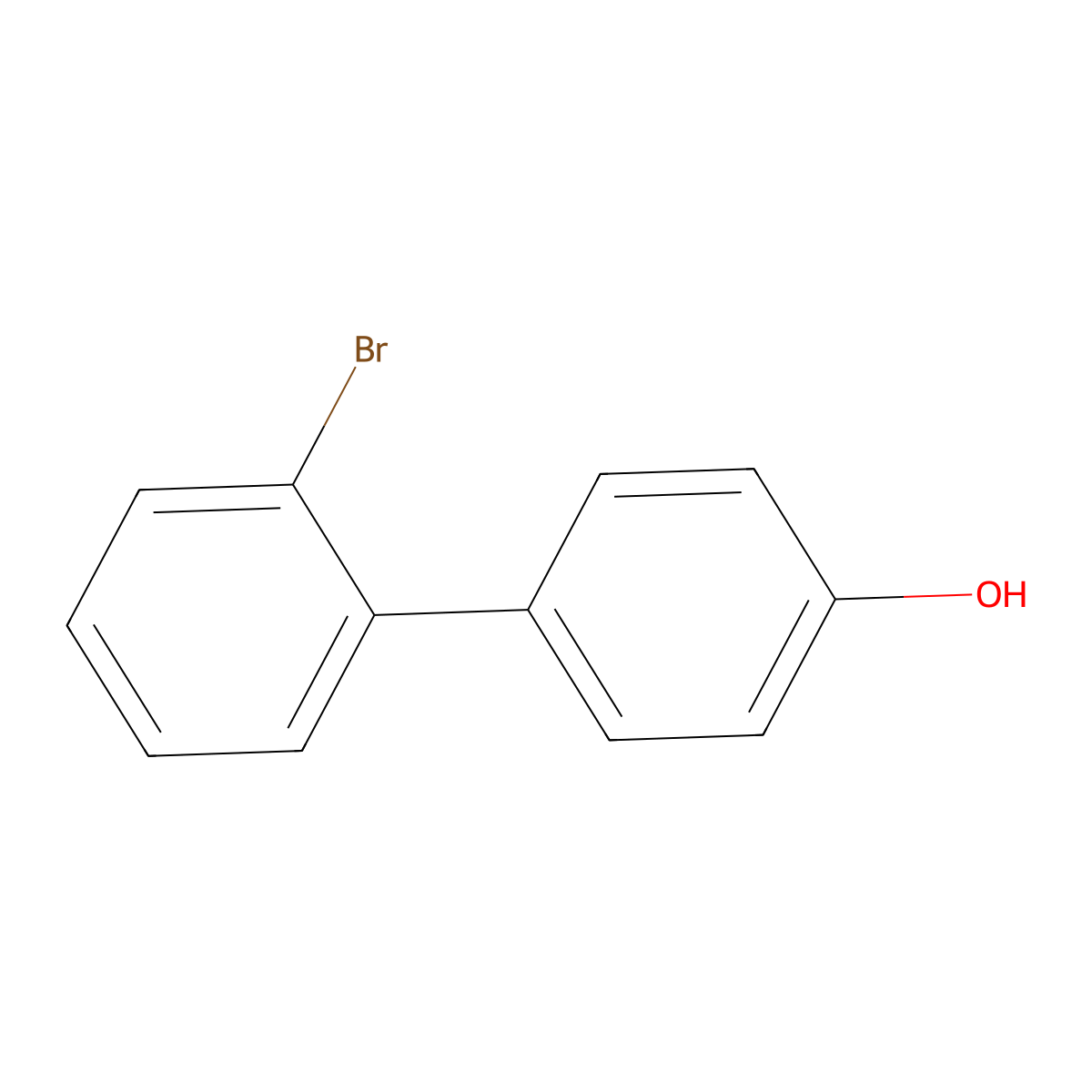 2'-Bromo-[1,1'-biphenyl]-4-OL molecular structure, CAS 70066-66-9