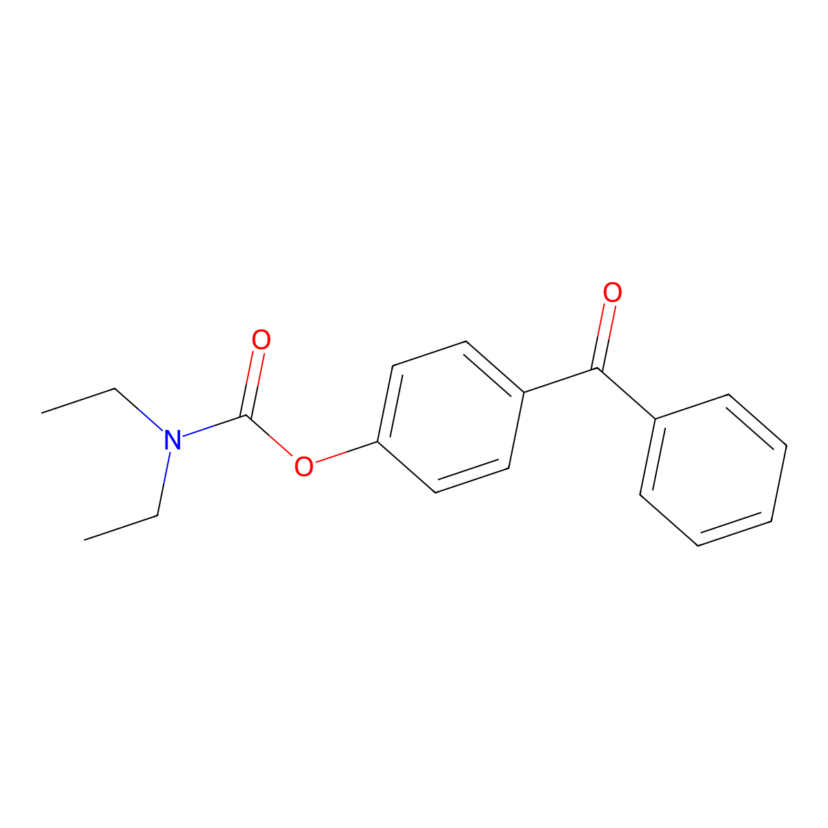 (4-benzoylphenyl) N,N-diethylcarbamate molecular structure, CAS 7007-12-7