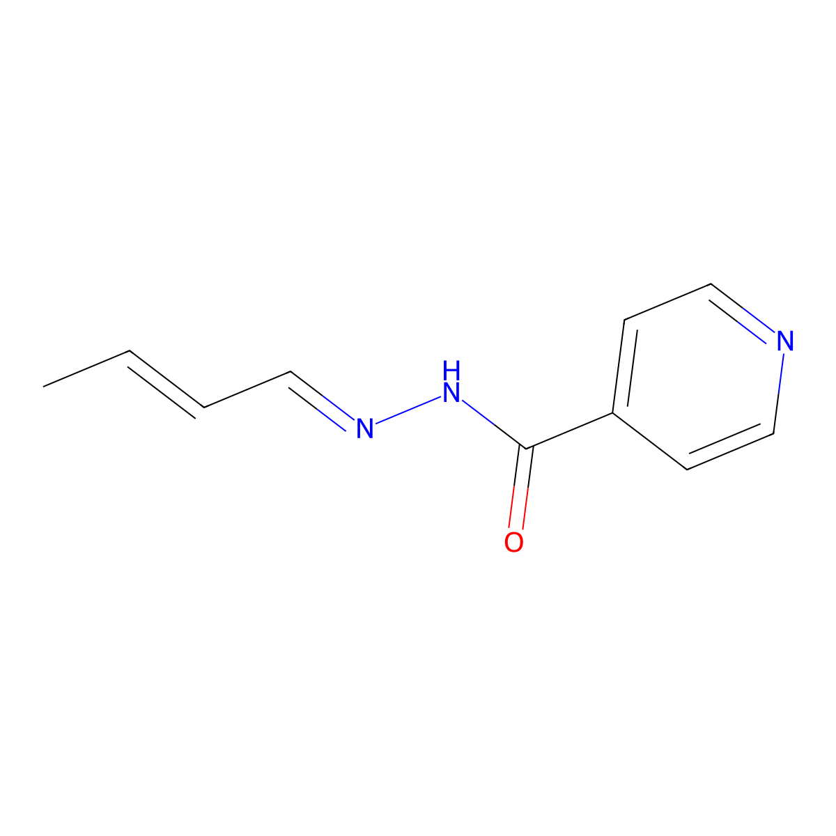 N-(but-2-enylideneamino)pyridine-4-carboxamide molecular structure, CAS 7007-96-7