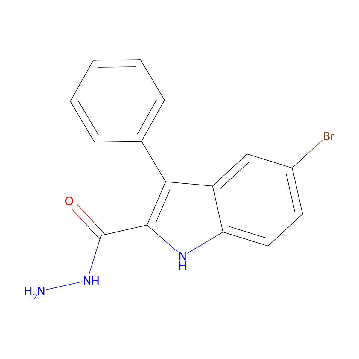 5-bromo-3-phenyl-1H-indole-2-carbohydrazide molecular structure, CAS 70070-24-5