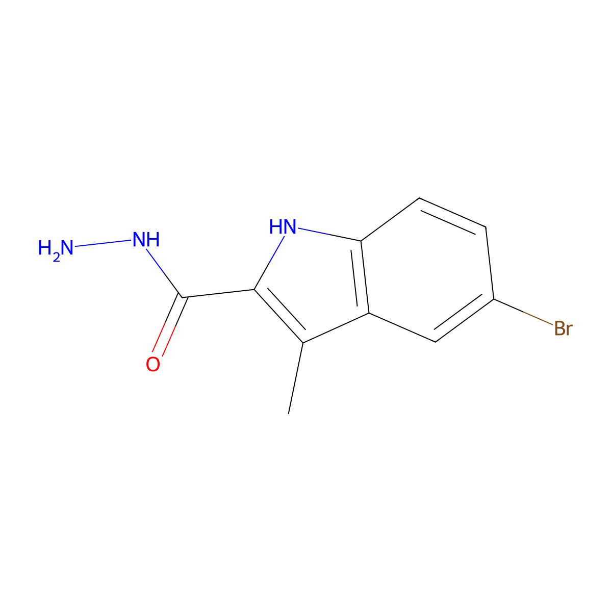 5-bromo-3-methyl-1H-indole-2-carbohydrazide molecular structure, CAS 70070-25-6