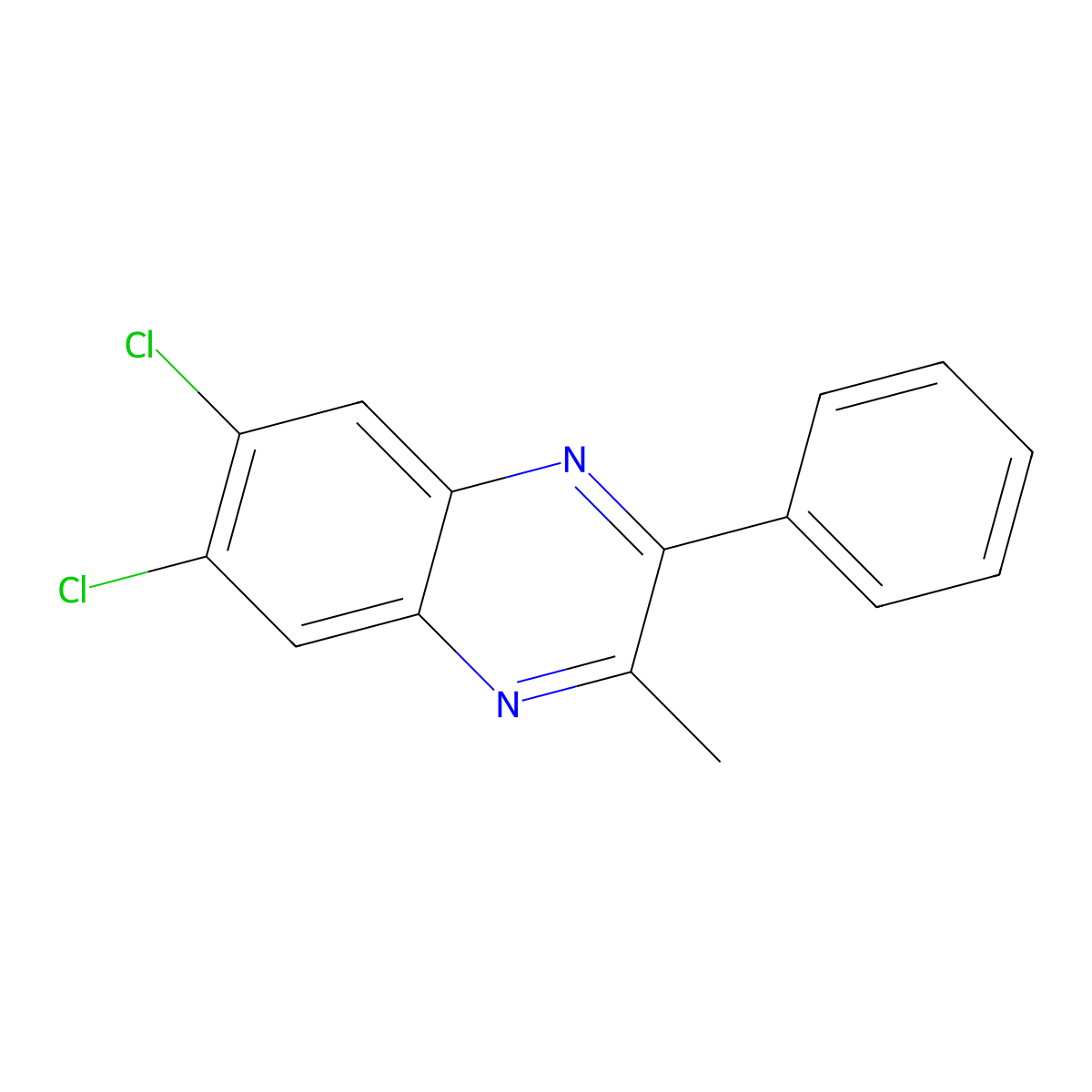 6,7-Dichloro-2-methyl-3-phenylquinoxaline molecular structure, CAS 70071-10-2
