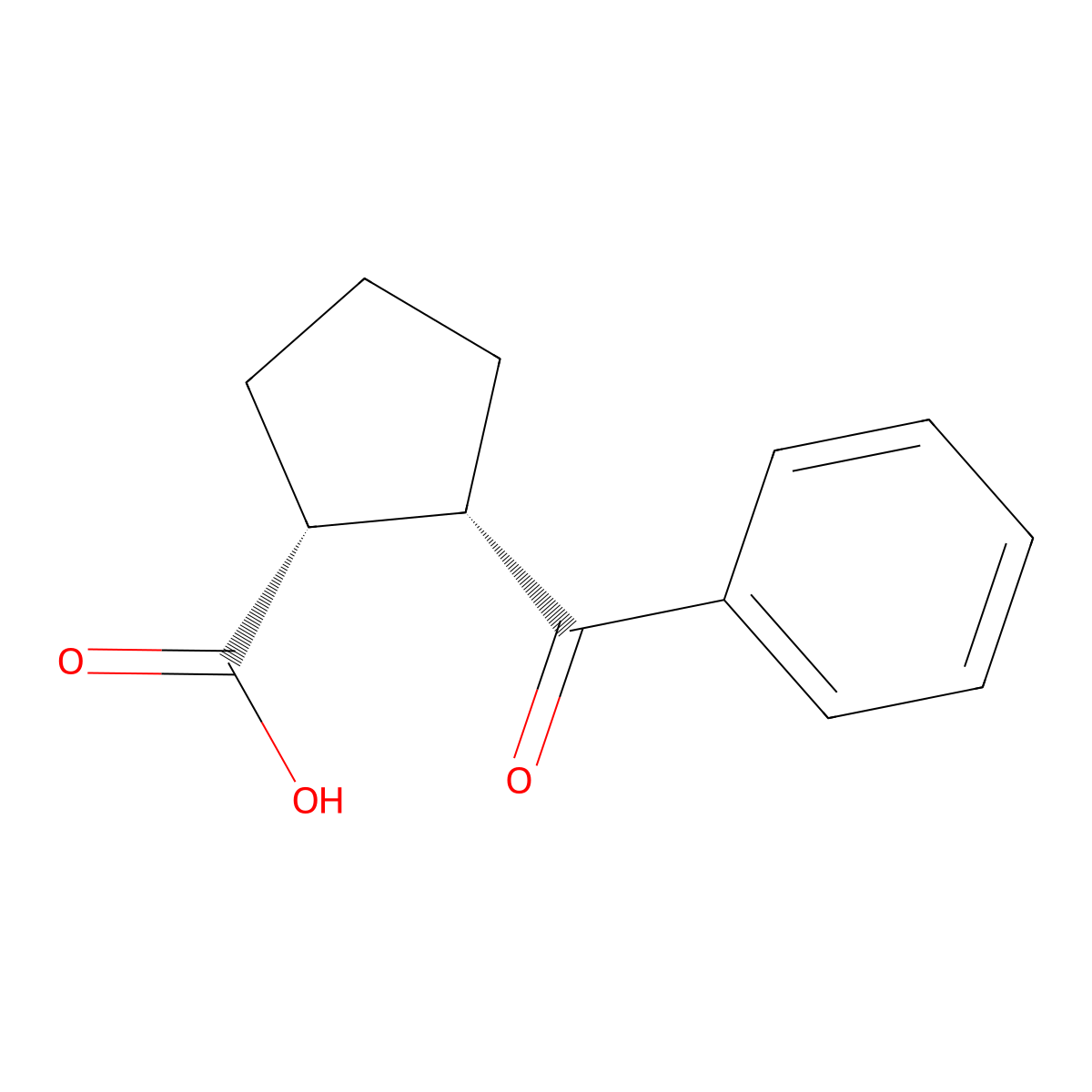 cis-2-Benzoylcyclopentane-1-carboxylic acid molecular structure, CAS 70071-92-0