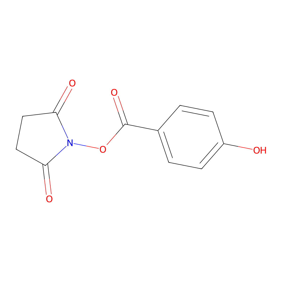 Succinimidyl-4-hydroxybenzoate molecular structure, CAS 70074-31-6