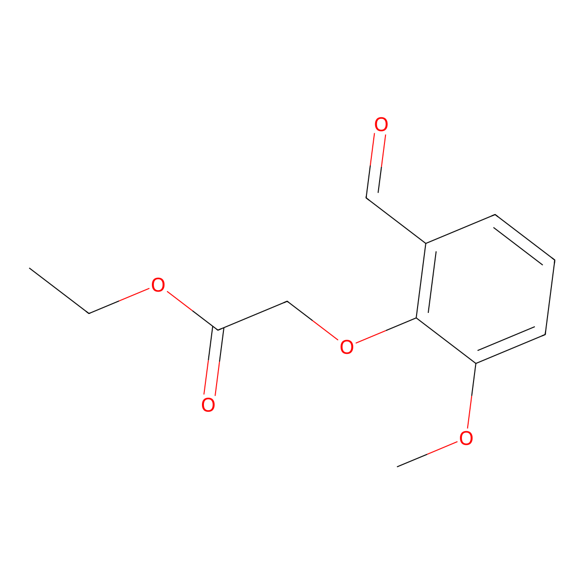 Ethyl 2-(2-formyl-6-methoxyphenoxy)acetate molecular structure, CAS 70076-67-4