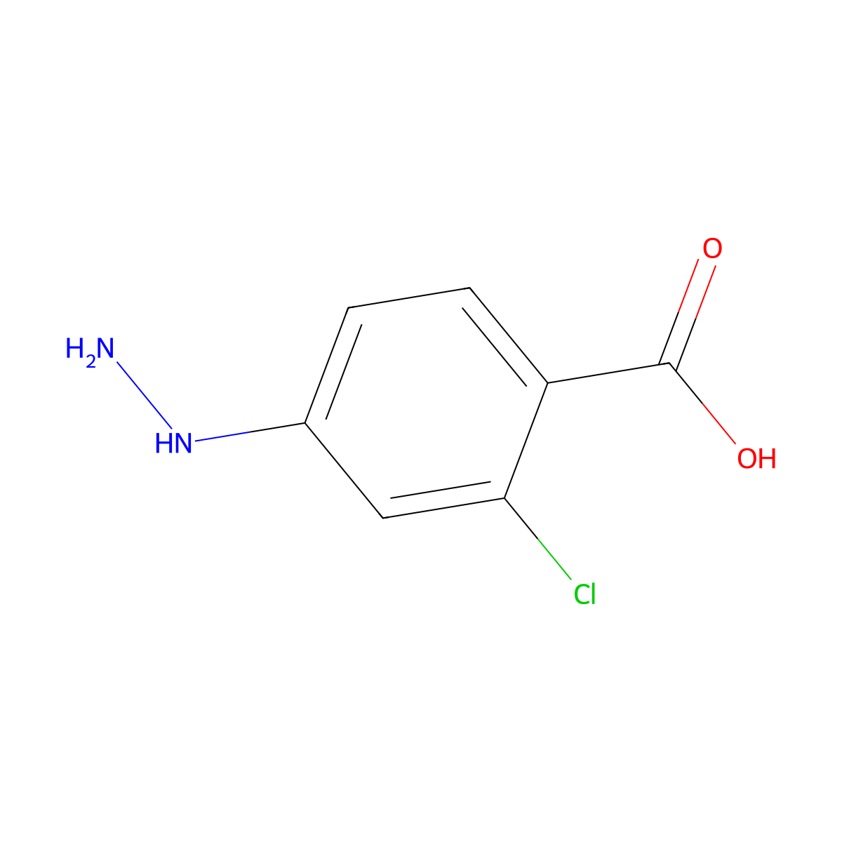 2-Chloro-4-hydrazinylbenzoic acid molecular structure, CAS 700795-33-1