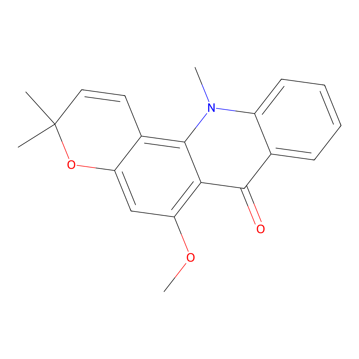 Acronycine molecular structure, CAS 7008-42-6