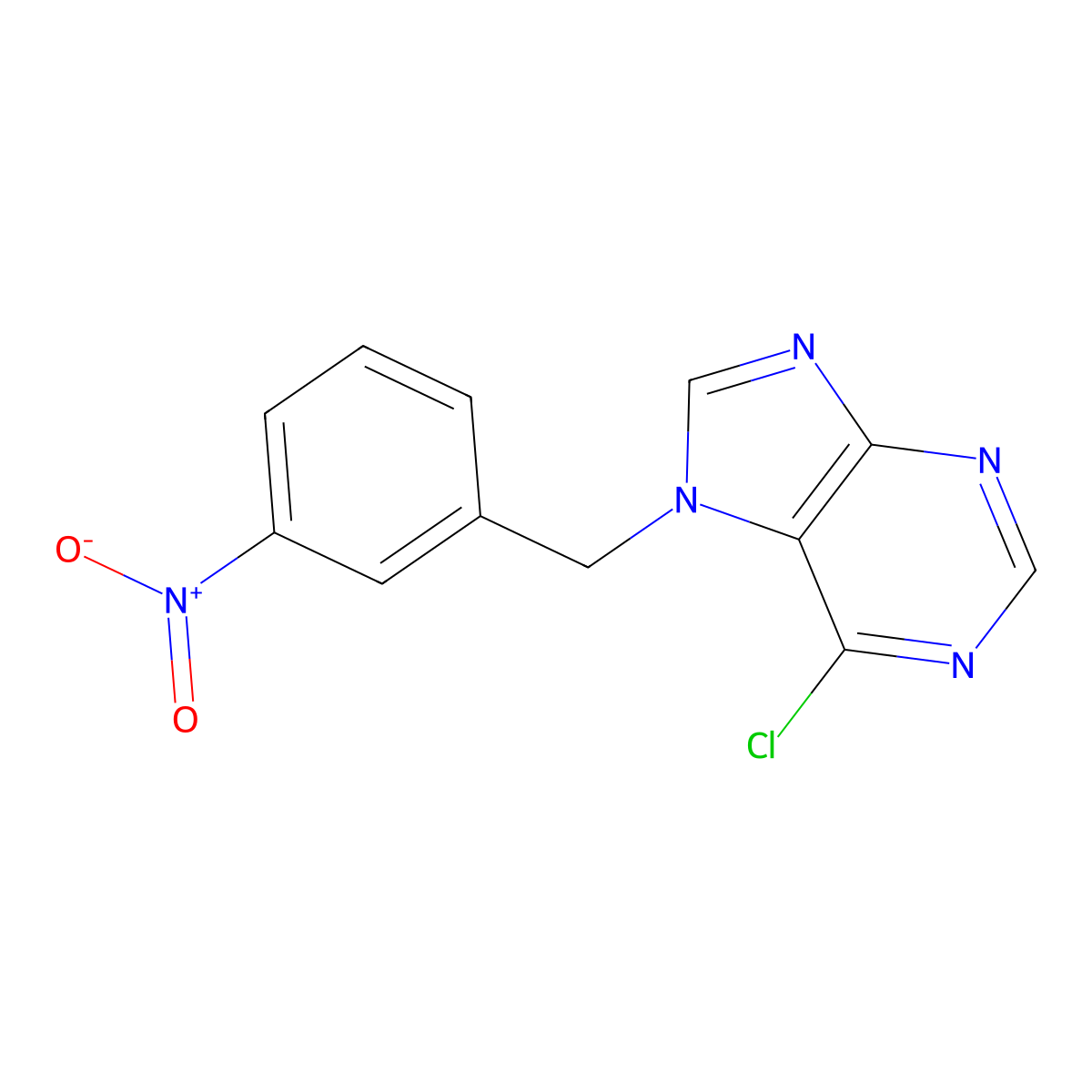 6-Chloro-7-(3-nitrobenzyl)-7h-purine molecular structure, CAS 7008-54-0