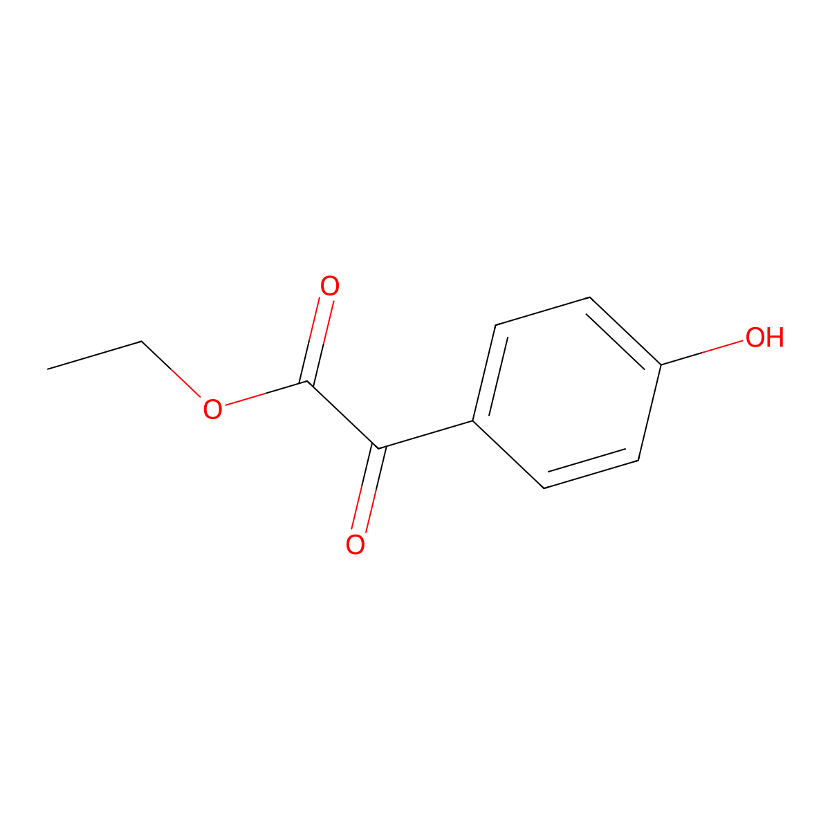 Ethyl 2-(4-hydroxyphenyl)-2-oxoacetate molecular structure, CAS 70080-54-5