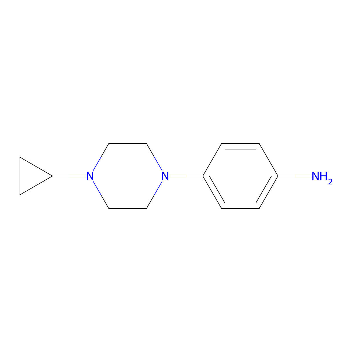 4-(4-Cyclopropylpiperazin-1-yl)aniline molecular structure, CAS 700804-17-7