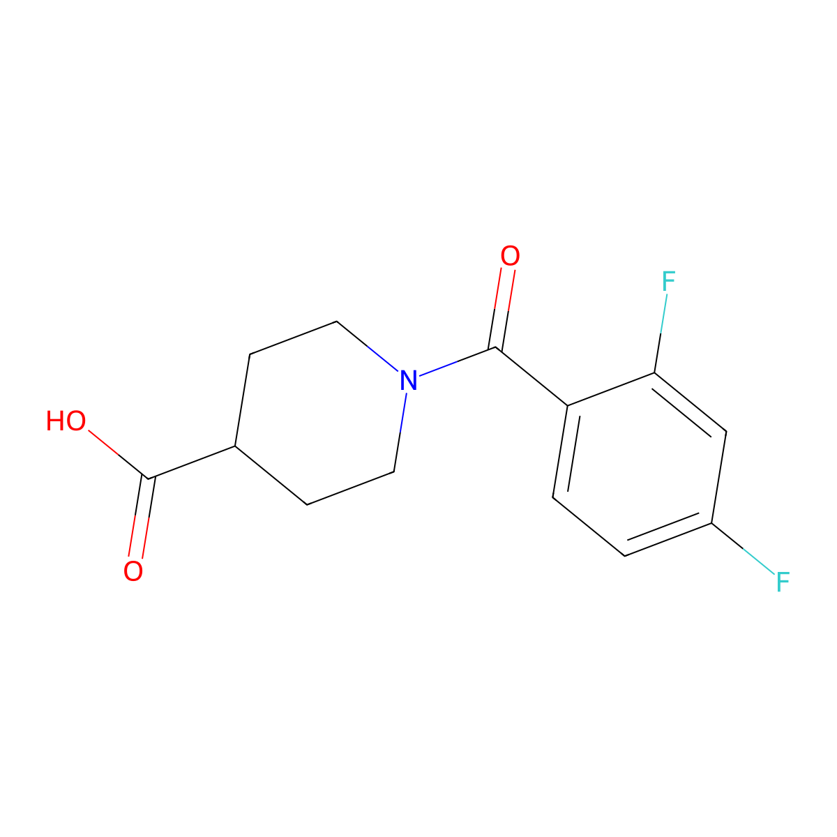 1-(2,4-Difluorobenzoyl)piperidine-4-carboxylic acid molecular structure, CAS 700815-59-4