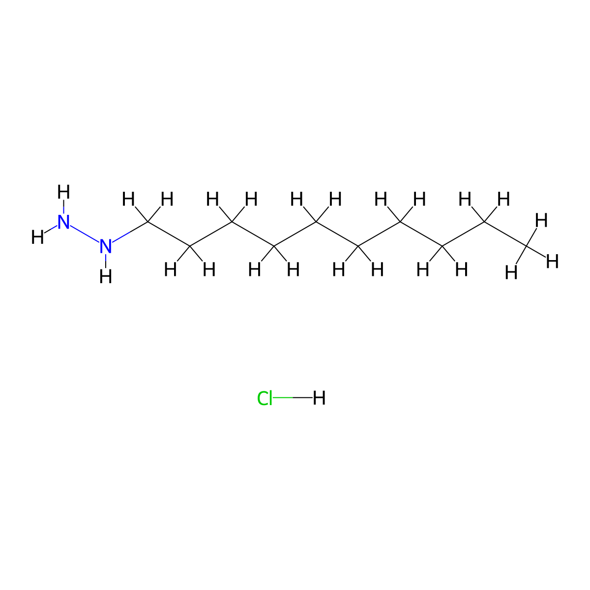 Decylhydrazinehydrochloride molecular structure, CAS 70082-45-0