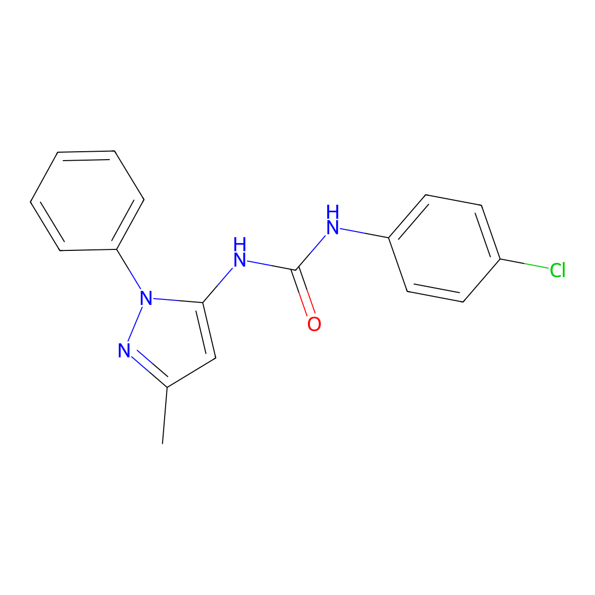 1-(4-Chlorophenyl)-3-(5-methyl-2-phenylpyrazol-3-yl)urea molecular structure, CAS 700833-46-1