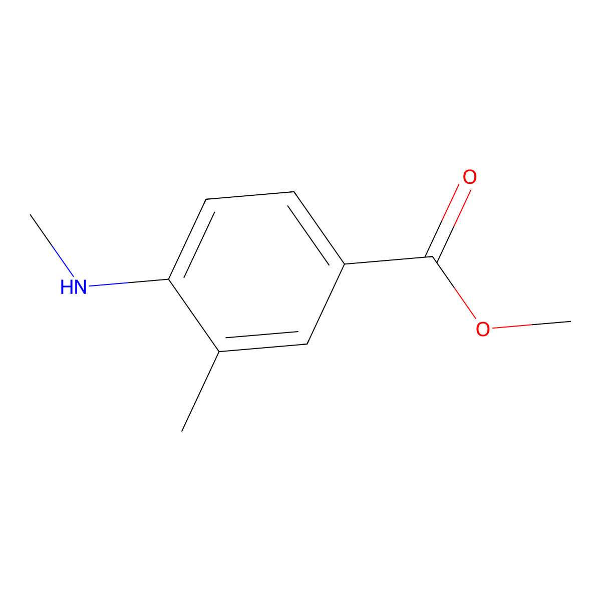 3-Methyl-4-methylamino-benzoic acid methyl ester molecular structure, CAS 700834-17-9