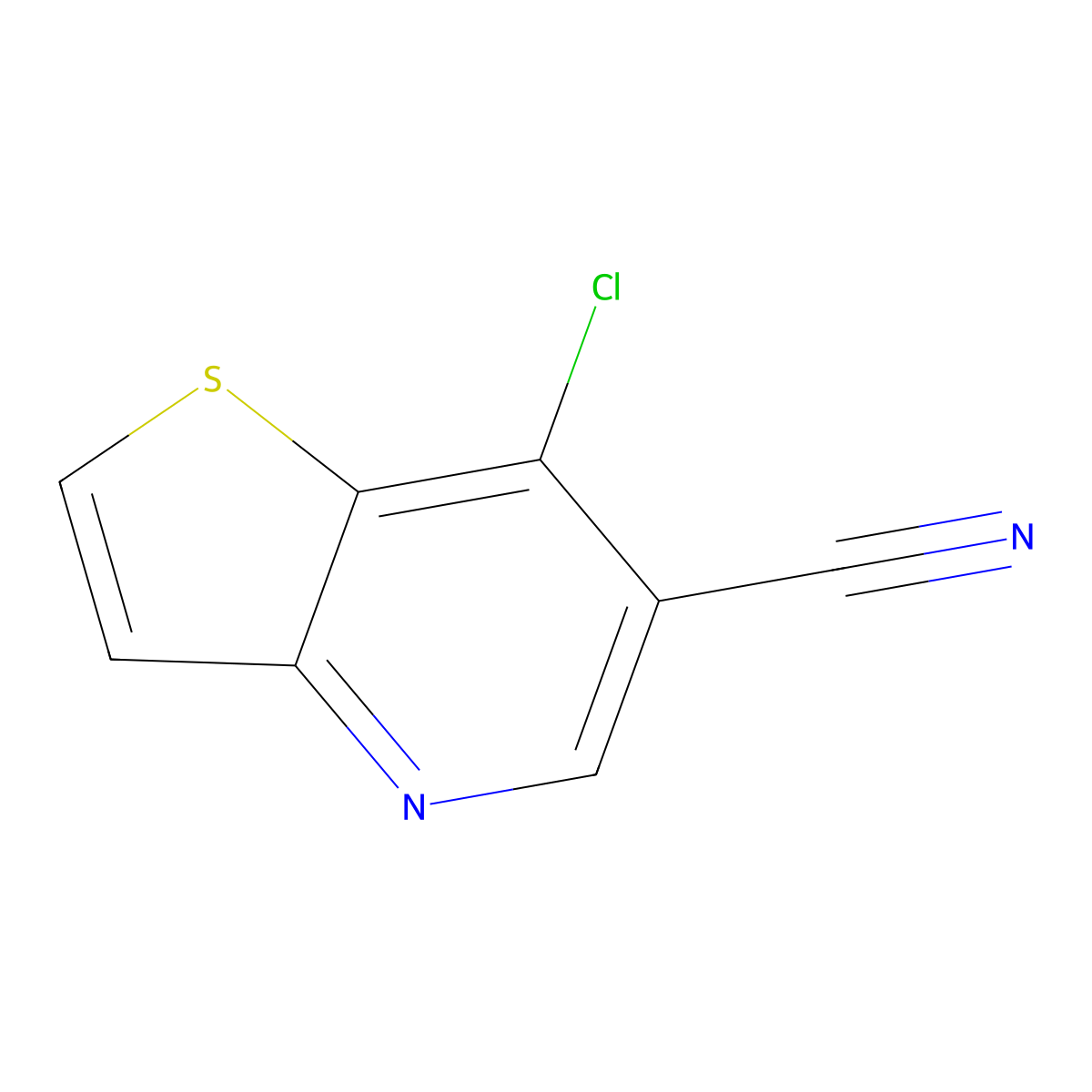 7-Chlorothieno[3,2-b]pyridine-6-carbonitrile molecular structure, CAS 700844-09-3