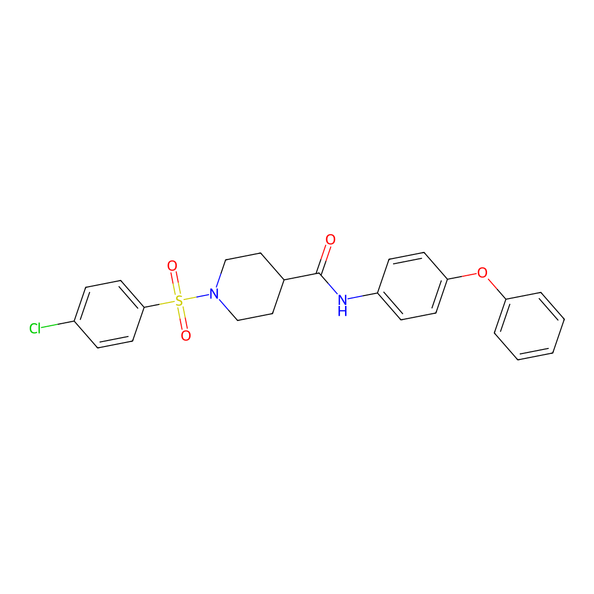 1-(4-chlorophenyl)sulfonyl-N-(4-phenoxyphenyl)piperidine-4-carboxamide molecular structure, CAS 700847-52-5
