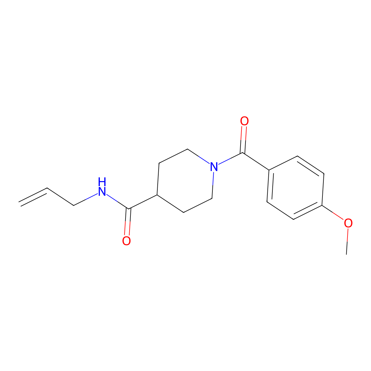 1-(4-methoxybenzoyl)-N-prop-2-enylpiperidine-4-carboxamide molecular structure, CAS 700847-62-7