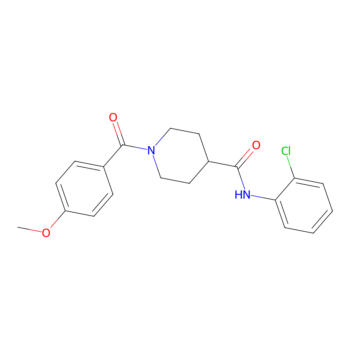 N-(2-chlorophenyl)-1-(4-methoxybenzoyl)piperidine-4-carboxamide molecular structure, CAS 700847-64-9
