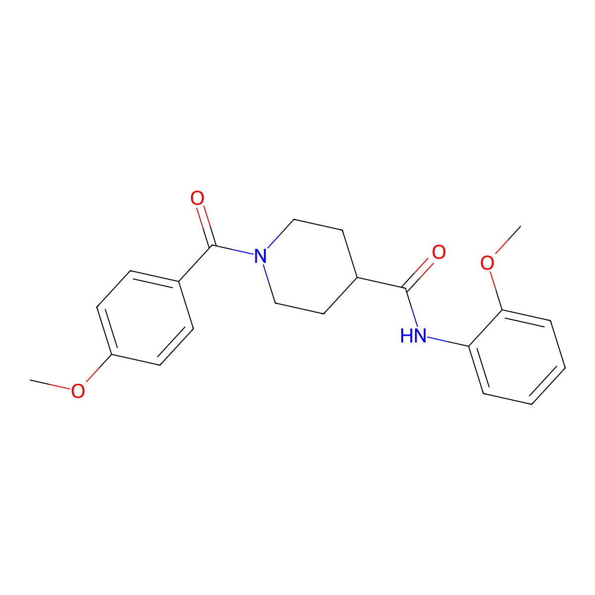 1-(4-methoxybenzoyl)-N-(2-methoxyphenyl)piperidine-4-carboxamide molecular structure, CAS 700847-68-3