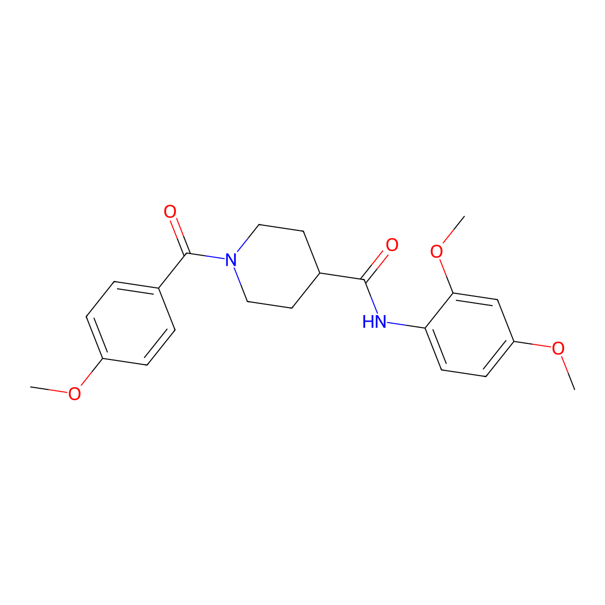 N-(2,4-dimethoxyphenyl)-1-(4-methoxybenzoyl)piperidine-4-carboxamide molecular structure, CAS 700847-70-7