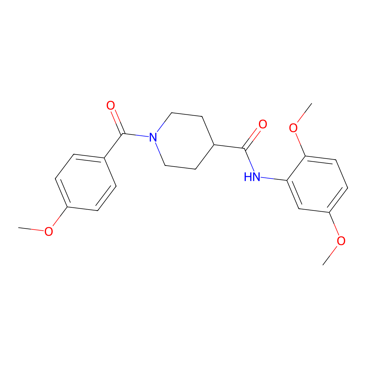 N-(2,5-dimethoxyphenyl)-1-(4-methoxybenzoyl)piperidine-4-carboxamide molecular structure, CAS 700847-71-8