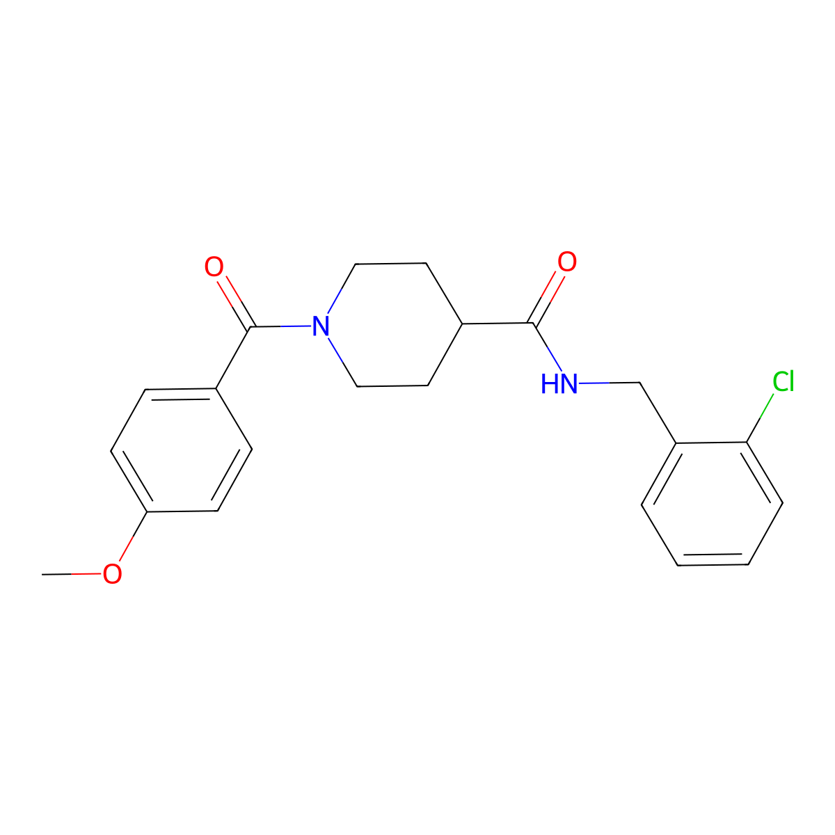 N-[(2-chlorophenyl)methyl]-1-(4-methoxybenzoyl)piperidine-4-carboxamide molecular structure, CAS 700847-74-1