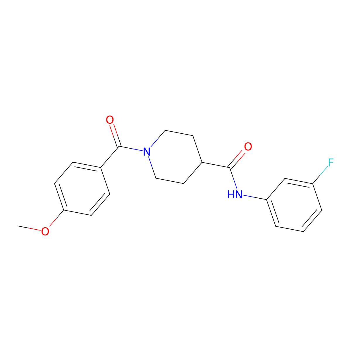 N-(3-fluorophenyl)-1-(4-methoxybenzoyl)piperidine-4-carboxamide molecular structure, CAS 700847-75-2