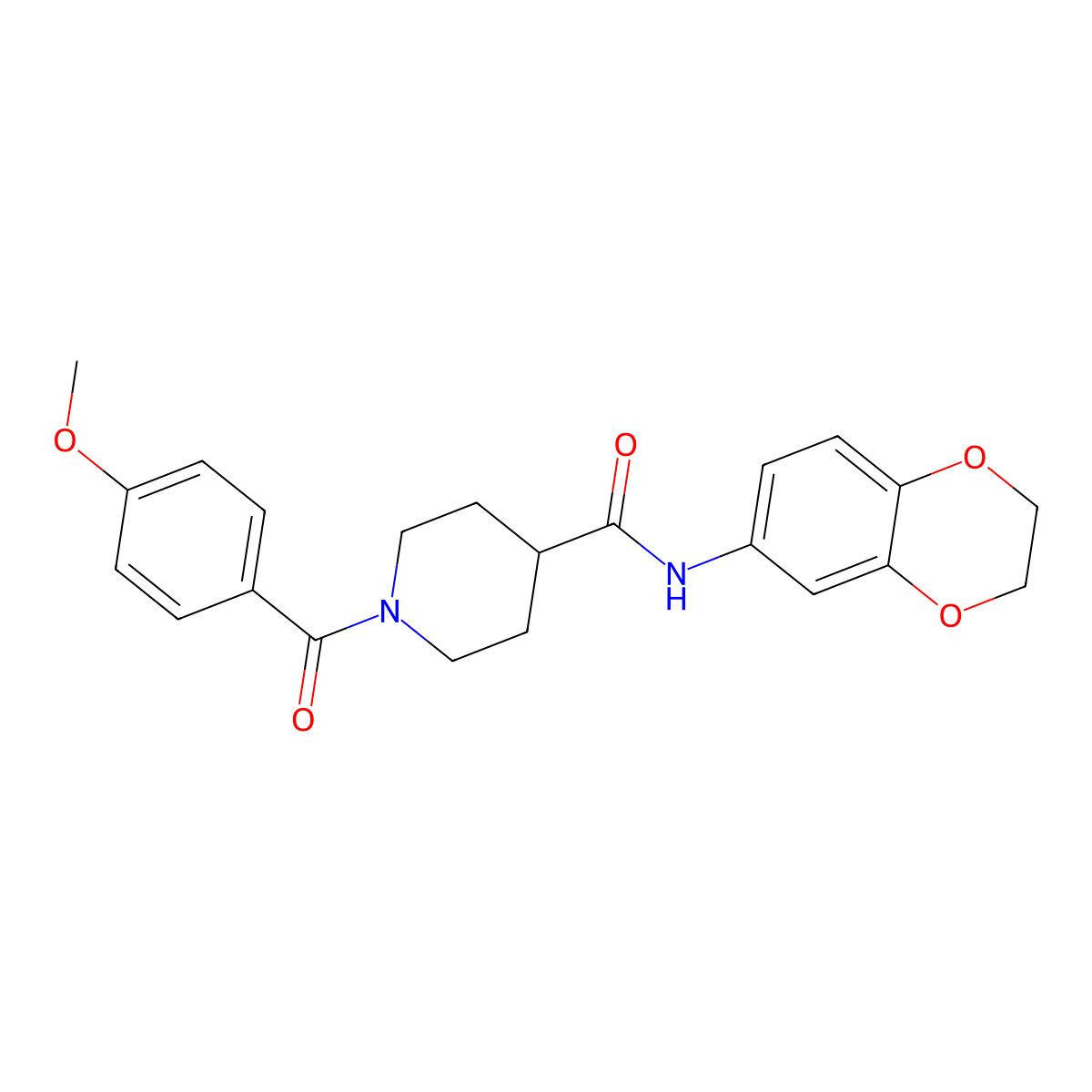N-(2,3-dihydro-1,4-benzodioxin-6-yl)-1-(4-methoxybenzoyl)piperidine-4-carboxamide molecular structure, CAS 700847-76-3