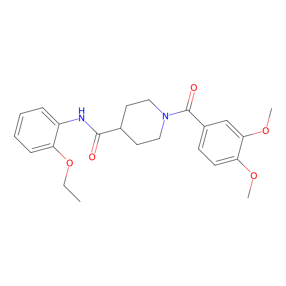1-(3,4-dimethoxybenzoyl)-N-(2-ethoxyphenyl)piperidine-4-carboxamide molecular structure, CAS 700847-80-9
