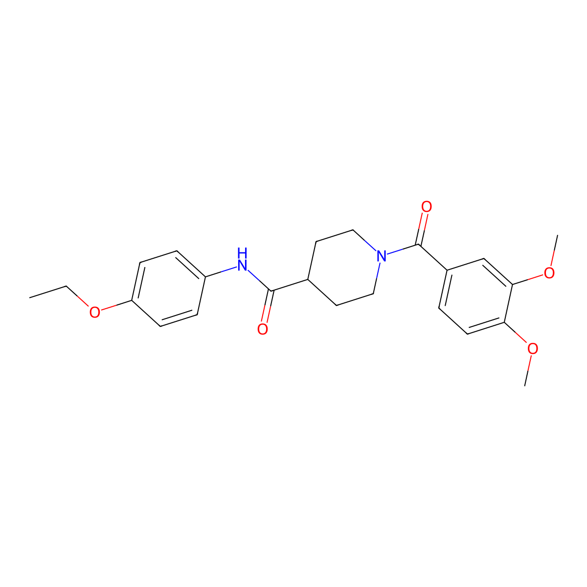 1-(3,4-dimethoxybenzoyl)-N-(4-ethoxyphenyl)piperidine-4-carboxamide molecular structure, CAS 700847-81-0