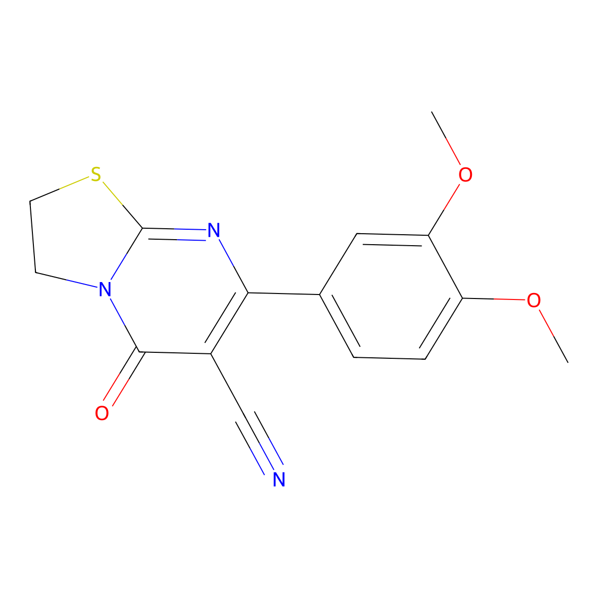 7-(3,4-Dimethoxyphenyl)-5-oxo-2,3-dihydro-[1,3]thiazolo[3,2-a]pyrimidine-6-carbonitrile molecular structure, CAS 700848-87-9